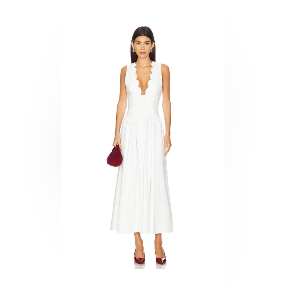 WeWoreWhat White Scalloped Maxi Dress